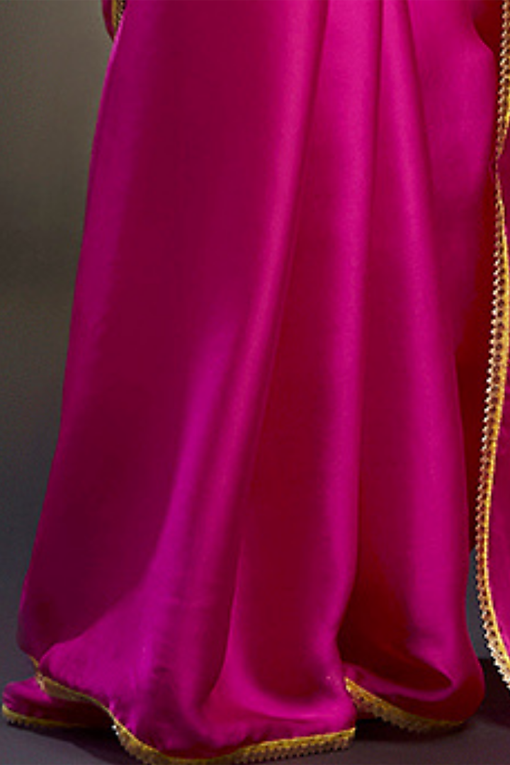Rani Satin Embellished Party Wear Saree Set by Phatakaa at Pernia's Pop Up Shop