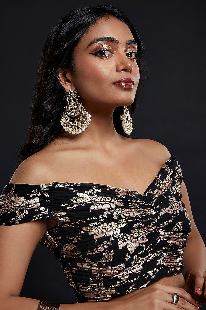 Black Recycled Polyester Lehenga Set by Phatakaa at Pernia's Pop Up Shop