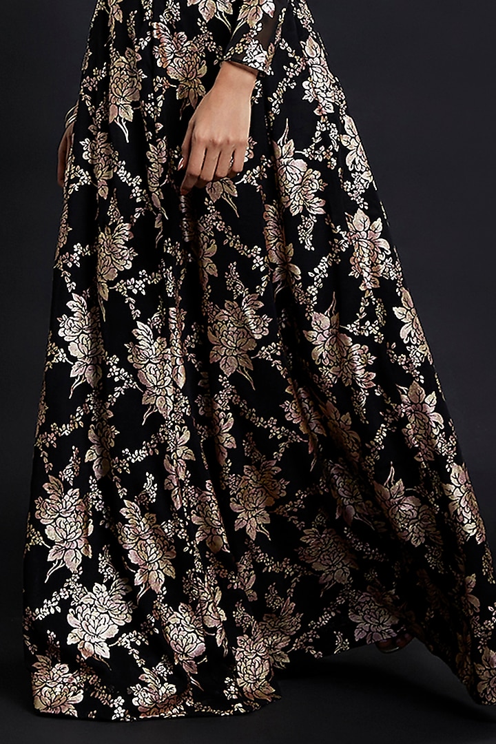Black Recycled Polyester Lehenga Set by Phatakaa at Pernia's Pop Up Shop