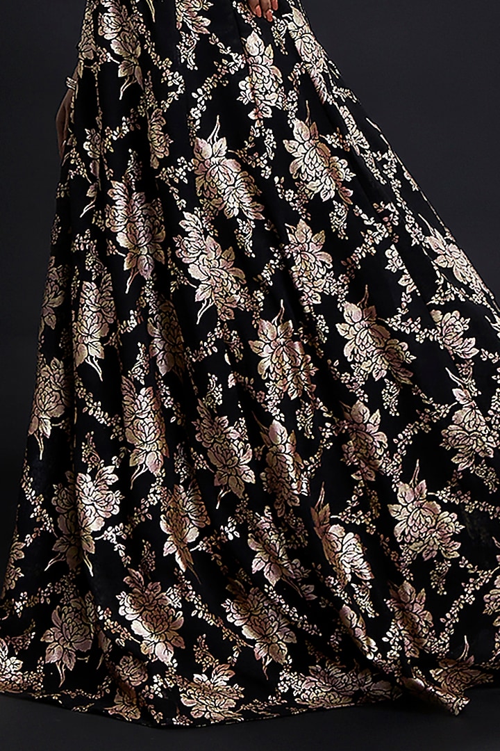 Black Recycled Polyester Lehenga Set by Phatakaa at Pernia's Pop Up Shop
