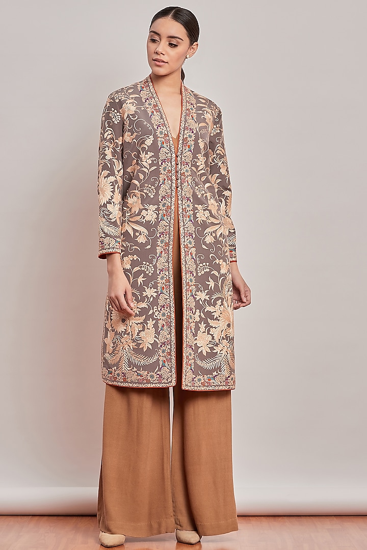 Grey Embroidered Roomi Jacket by Patine