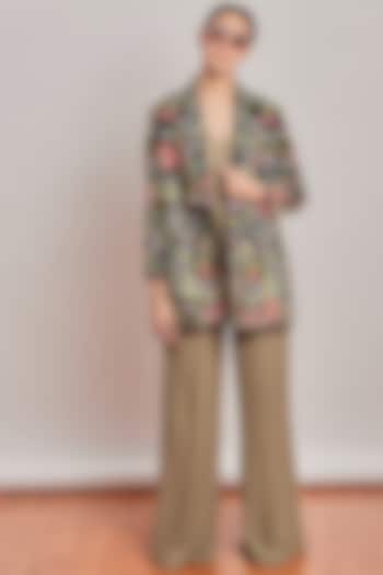 Black Hand Embroidered Jacket by Patine at Pernia's Pop Up Shop