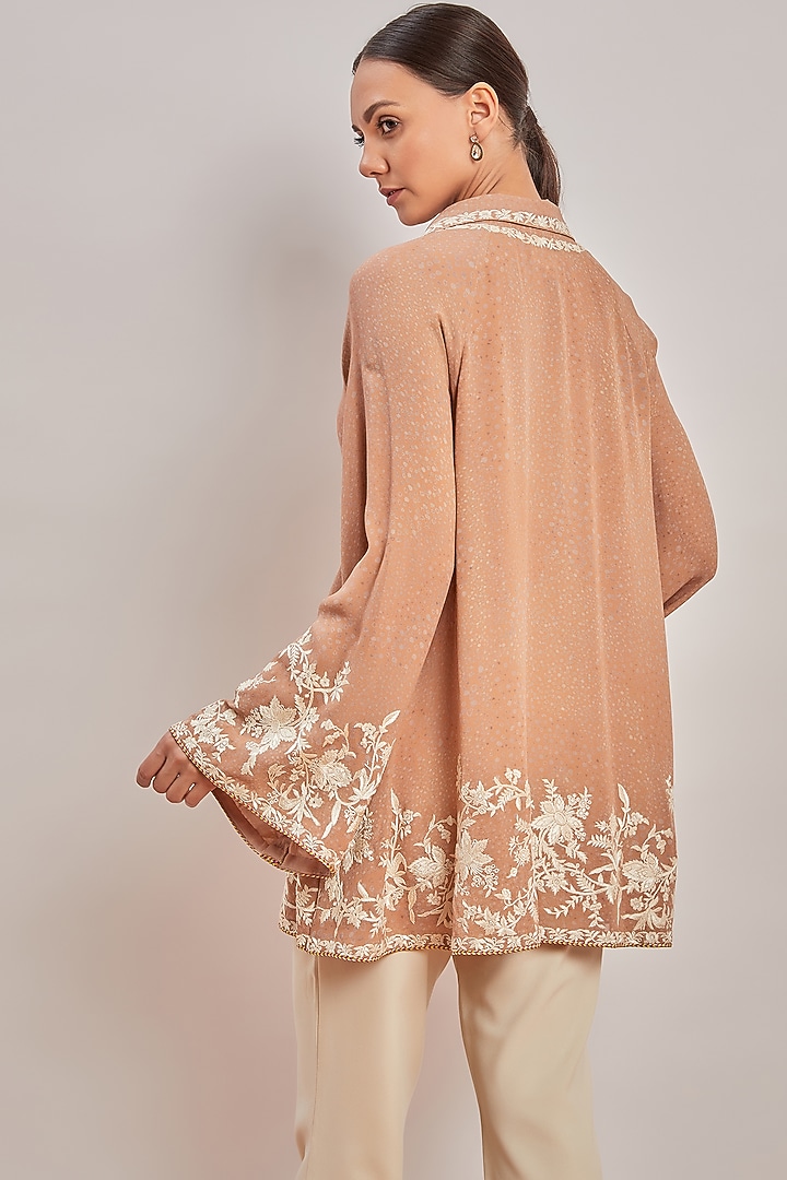 Nude Printed & Embroidered Shirt by Patine at Pernia's Pop Up Shop