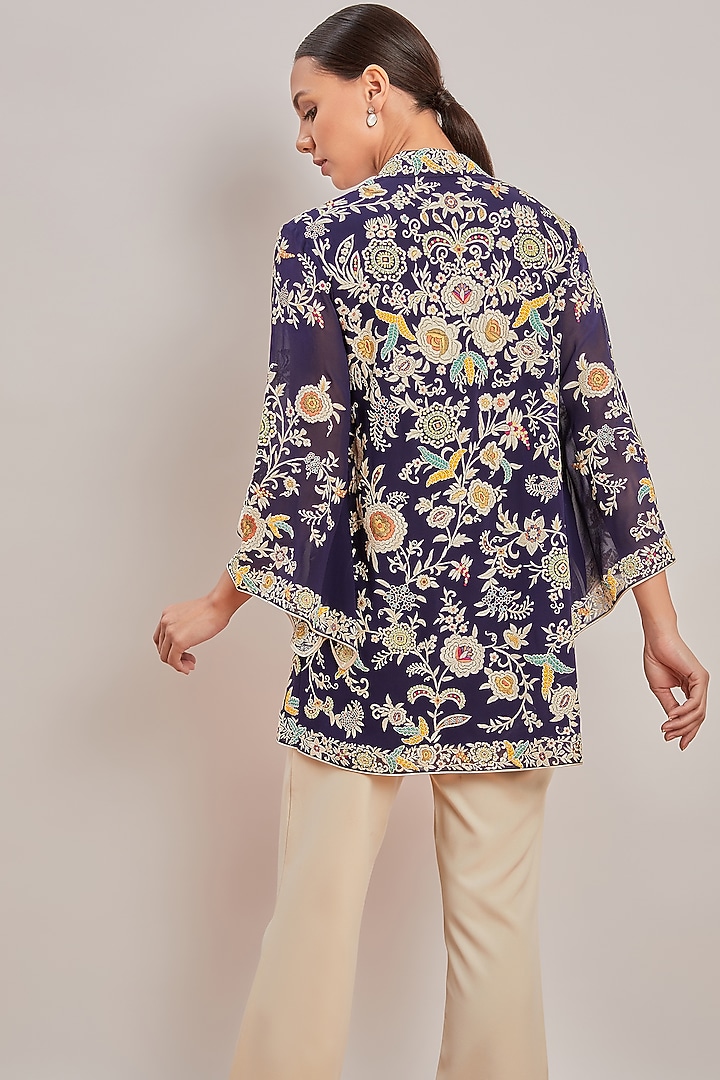 Purple Embroidered Wrap Top by Patine at Pernia's Pop Up Shop
