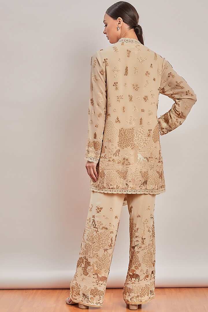 Nude Embroidered Tunic Set by Patine at Pernia's Pop Up Shop