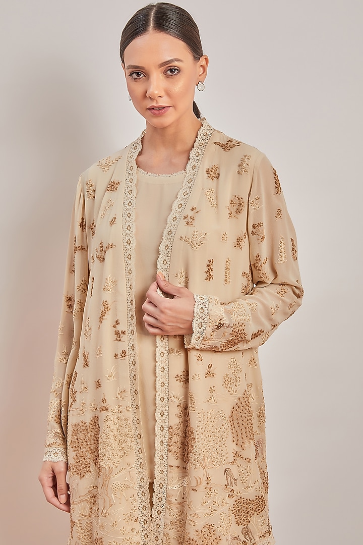Nude Embroidered Tunic Set by Patine at Pernia's Pop Up Shop