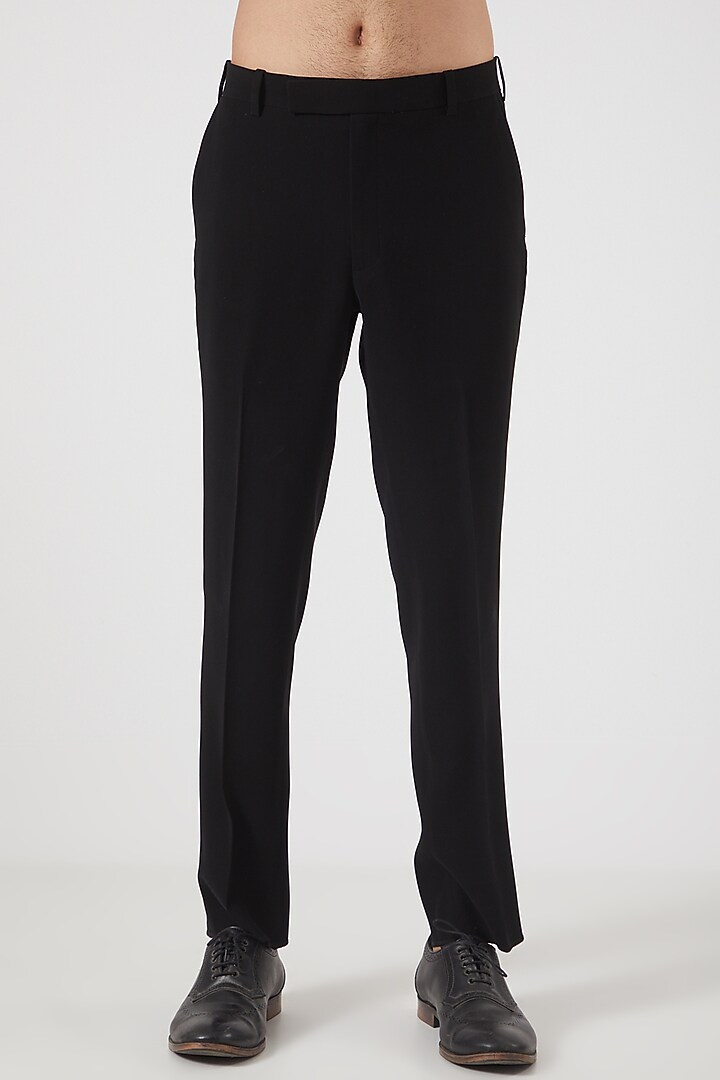 Black Leather Embroidered Tuxedo by PAWAN SACHDEVA at Pernia's Pop Up Shop