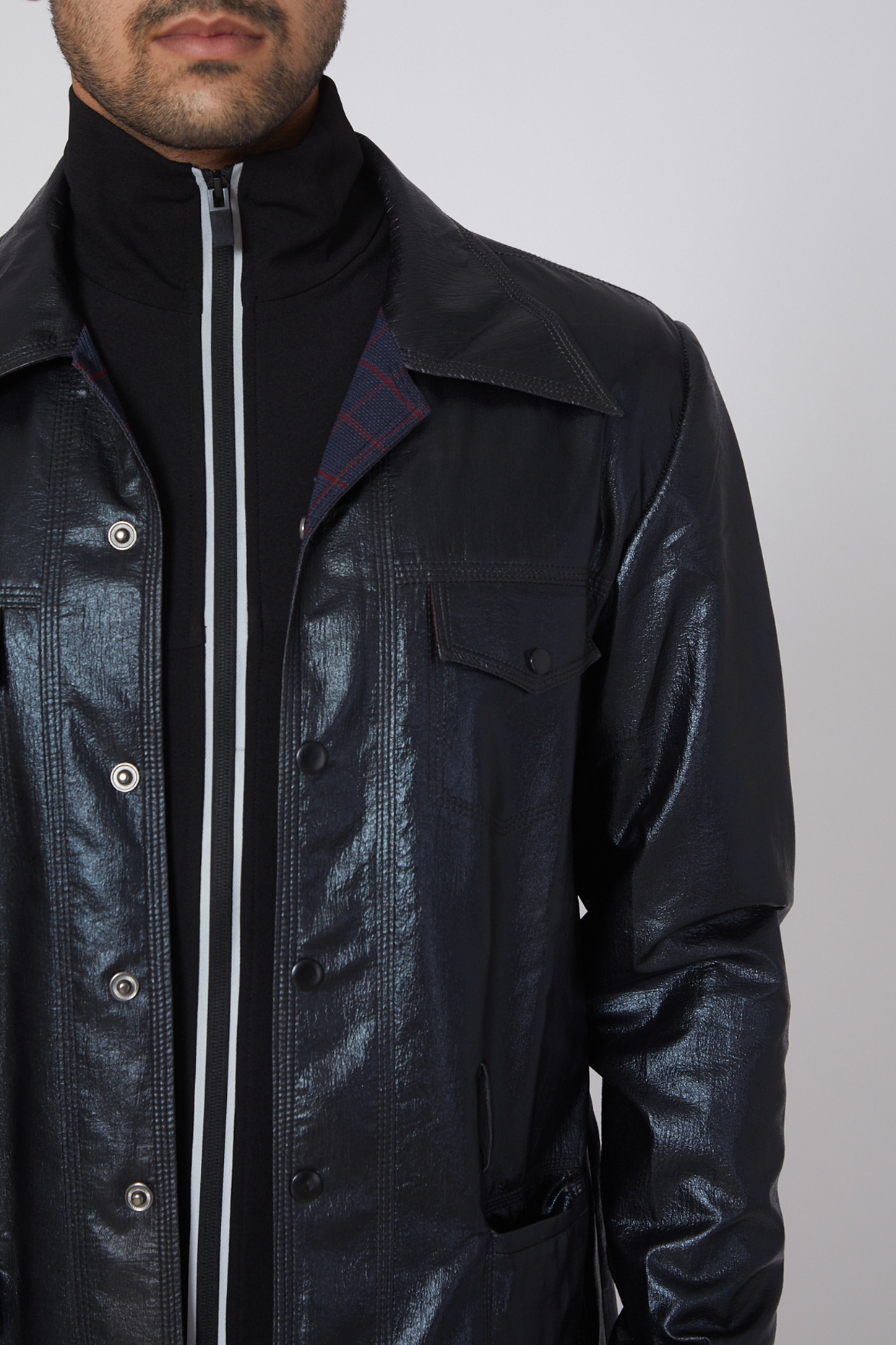 Black rexine outlet jacket