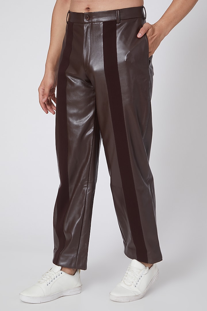 Brown Leather Suit by PAWAN SACHDEVA at Pernia's Pop Up Shop