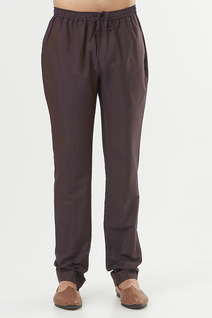 Purplish Brown Embroidered Kurta Set by PAWAN SACHDEVA at Pernia's Pop Up Shop