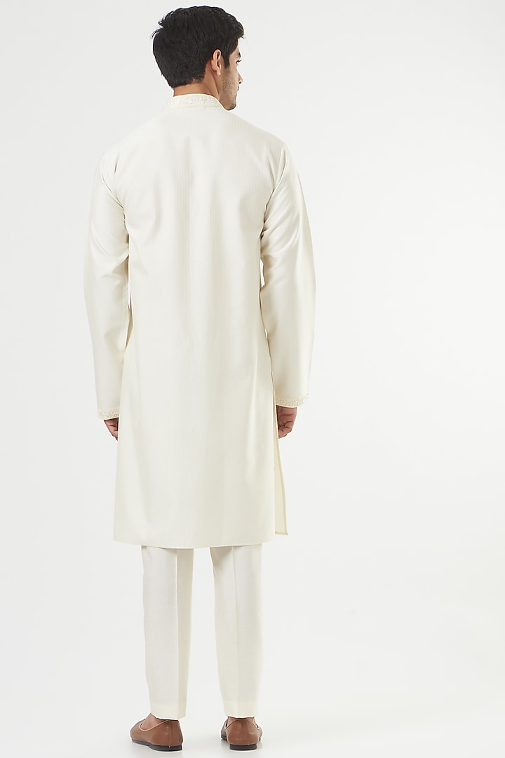 Cream Embroidered Kurta Set by PAWAN SACHDEVA at Pernia's Pop Up Shop