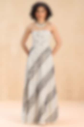 Ecru Cotton Floral Cutwork Embroidered Maxi Vacation Dress by Payal Jain Pret at Pernia's Pop Up Shop