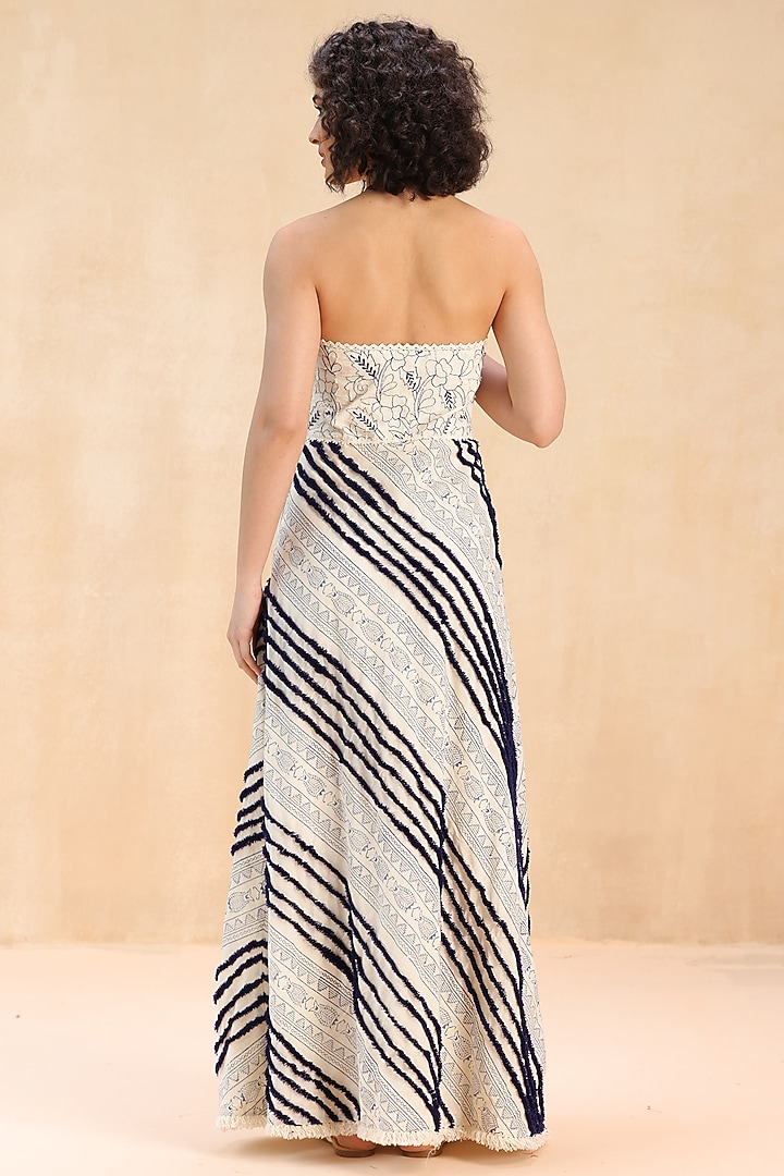 Ecru Cotton Floral Cutwork Embroidered Maxi Vacation Dress by Payal Jain Pret at Pernia's Pop Up Shop