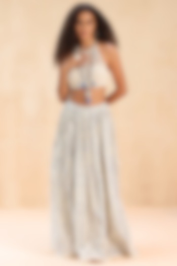 Ecru Cotton Fringe Gypsy Maxi Skirt by Payal Jain Pret at Pernia's Pop Up Shop