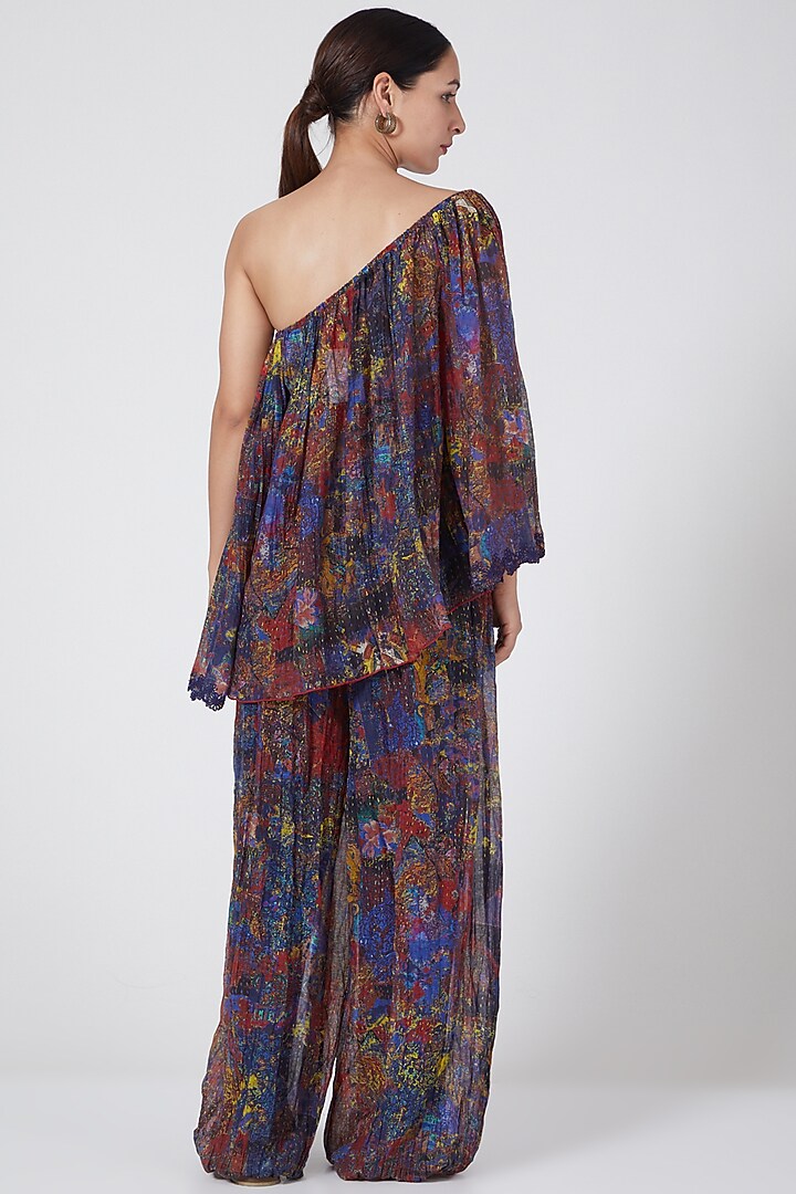 Multi Colored Off Shoulder Peasant Blouse by Payal Jain at Pernia's Pop Up Shop