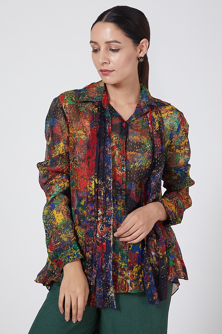 Multi Colored Peasant Blouse by Payal Jain at Pernia's Pop Up Shop