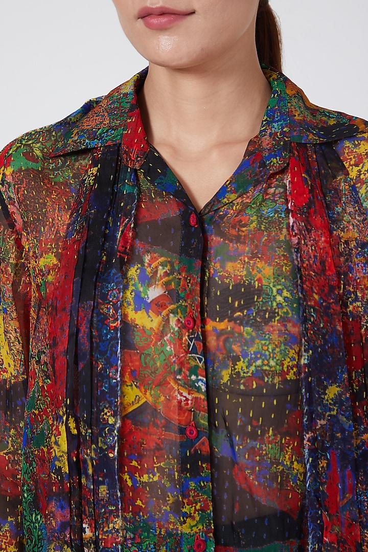 Multi Colored Peasant Blouse by Payal Jain at Pernia's Pop Up Shop