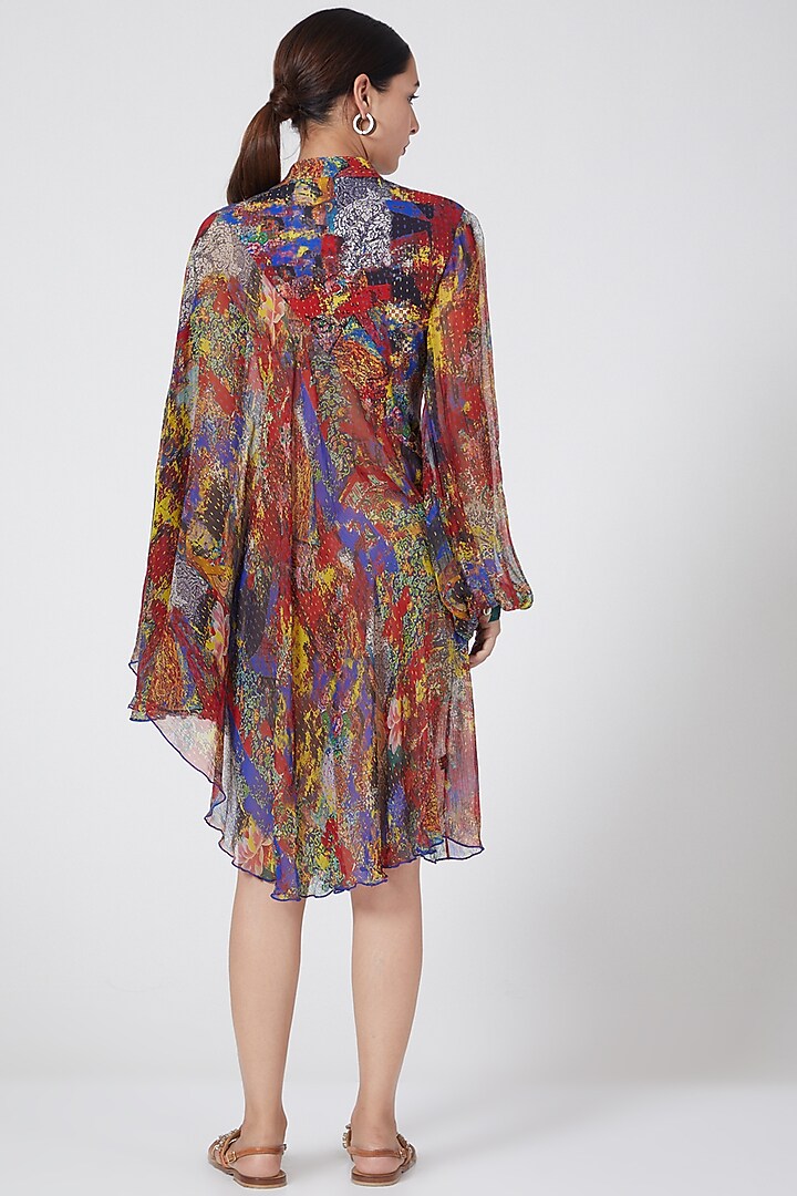 Multi Colored Asymmetrical Draped Tunic by Payal Jain at Pernia's Pop Up Shop