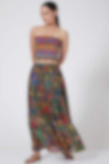 Multi Colored Tiered Maxi Skirt by Payal Jain