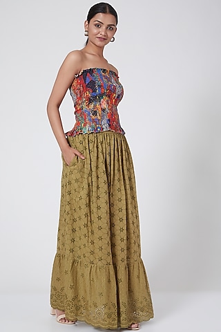 Buy Gravity Threads Women's Fashion Designer Pattern Maxi Skirt