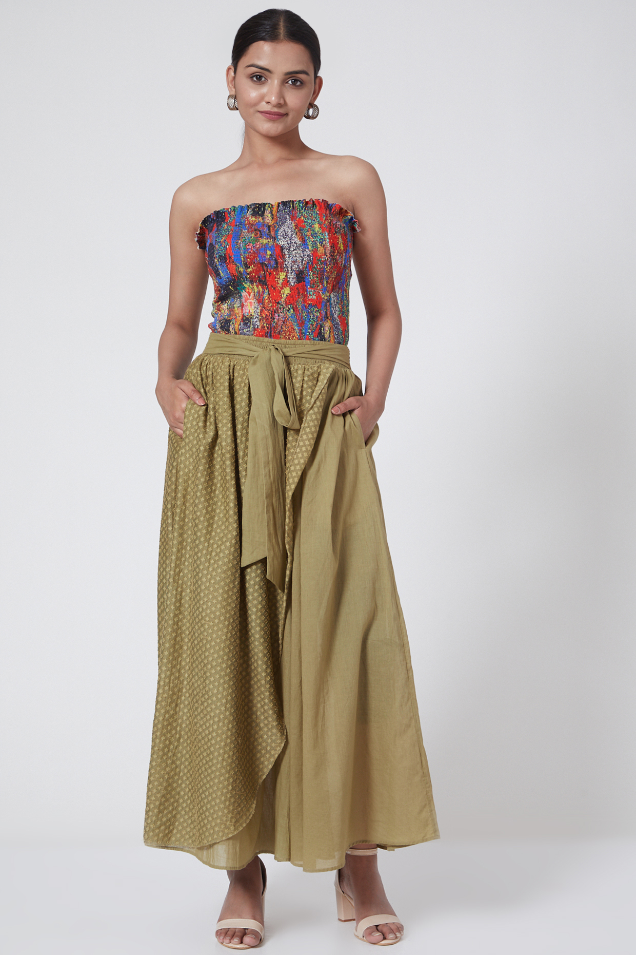Multi Colored Wrap Over Pants by Payal Jain at Pernia's Pop Up Shop