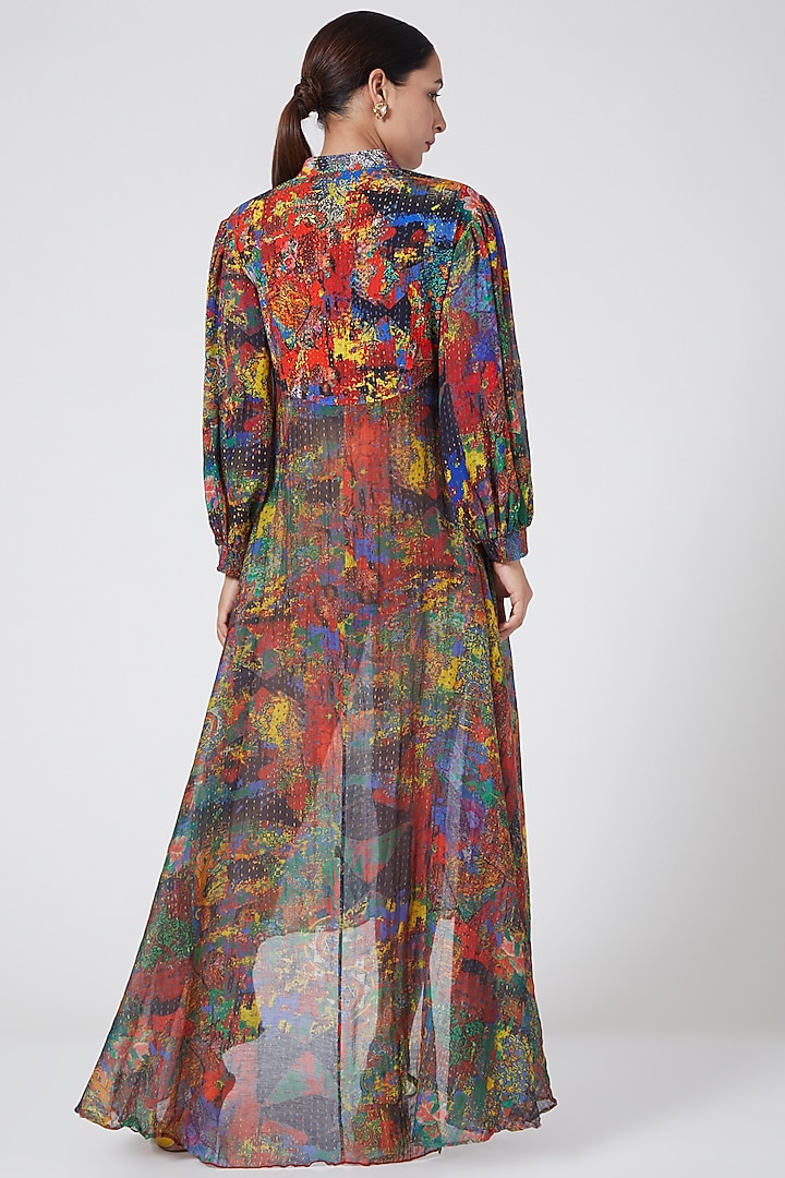 Multi Colored Asymmetric Draped Tunic by Payal Jain at Pernia's Pop Up Shop