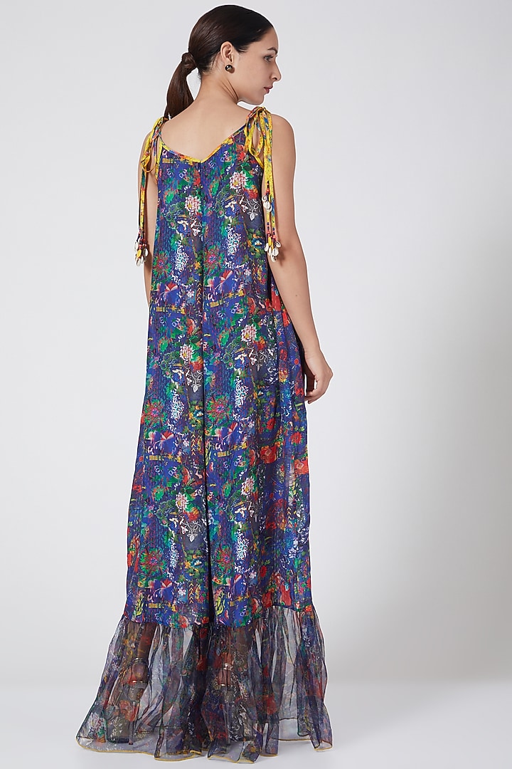 Blue Tie-Up Jumpsuit by Payal Jain at Pernia's Pop Up Shop