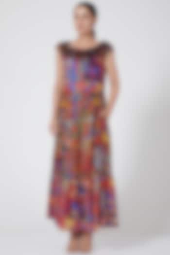 Multi Colored Ruffled Vacation Dress by Payal Jain at Pernia's Pop Up Shop