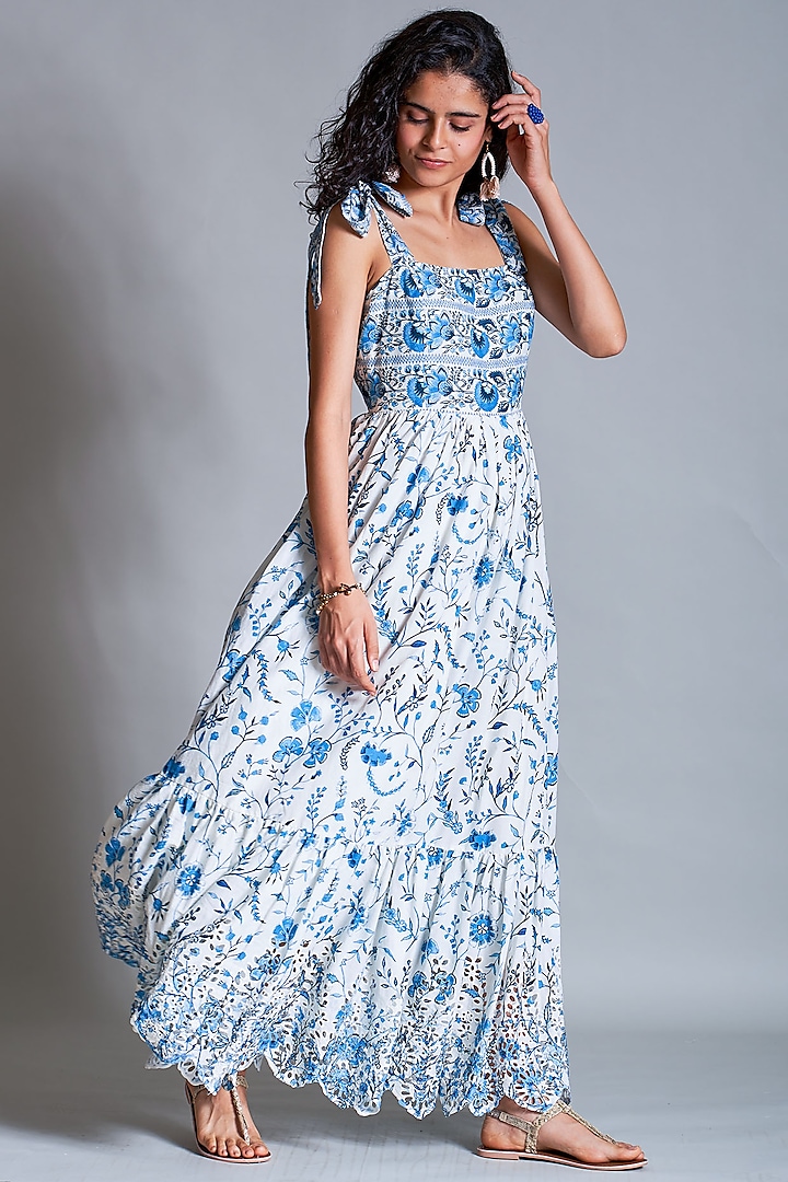 Off White Tiered Sundress by Payal Jain