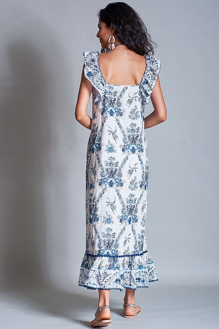 Off White Tiered Beach Summer Dress by Payal Jain at Pernia's Pop Up Shop