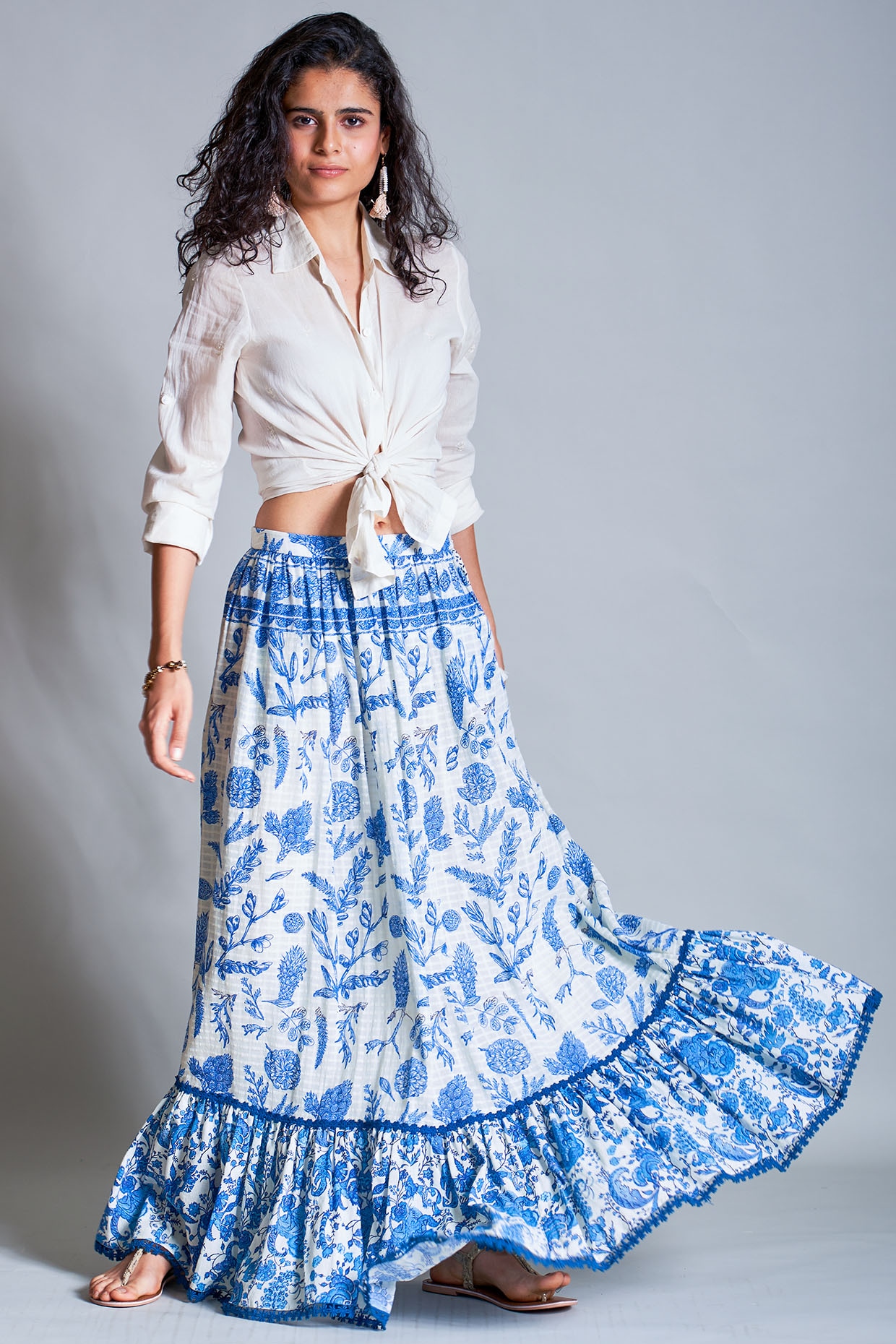 White maxi skirt outlet designer