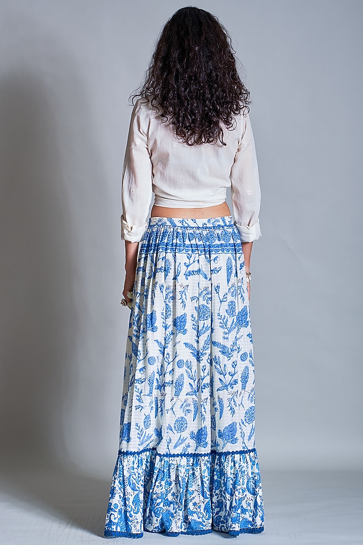 Off White Tiered Maxi Skirt by Payal Jain at Pernia's Pop Up Shop