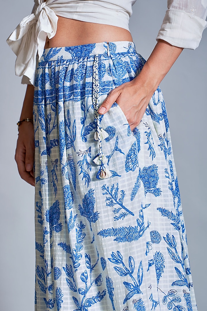 Off White Tiered Maxi Skirt by Payal Jain at Pernia's Pop Up Shop
