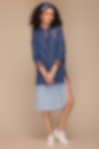 Blue Denim Summer Shirt Dress by Payal Jain at Pernia's Pop Up Shop
