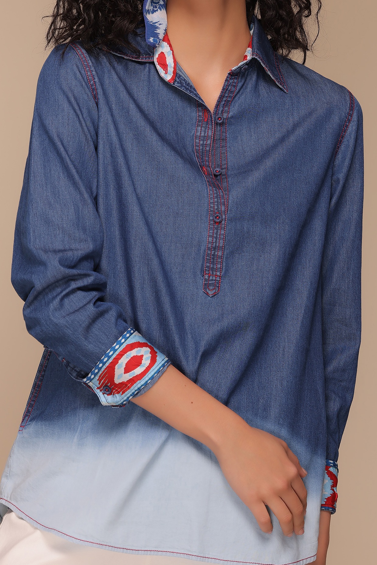 ONLY Women Embroidered Casual Blue Shirt - Buy ONLY Women Embroidered  Casual Blue Shirt Online at Best Prices in India | Flipkart.com