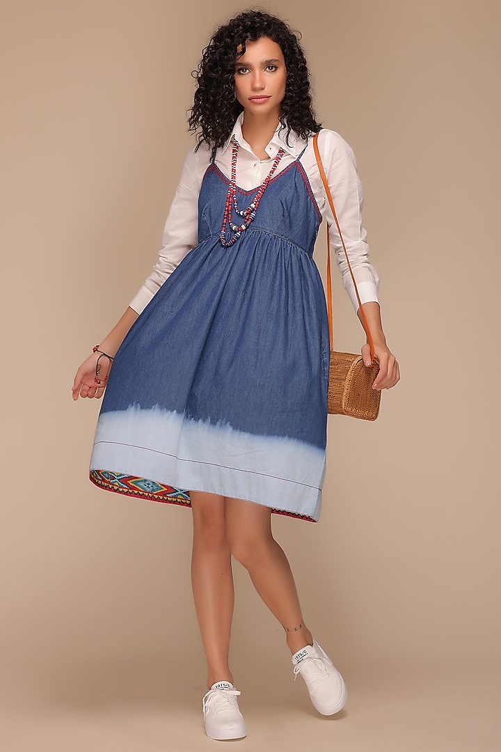 Blue Denim Vacation Dress by Payal Jain at Pernia's Pop Up Shop