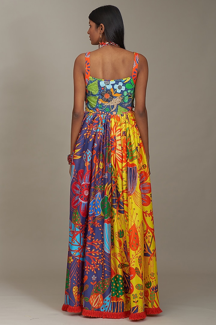 Multi-Colored Cotton Silk Printed Vacation Dress by Payal Jain at Pernia's Pop Up Shop