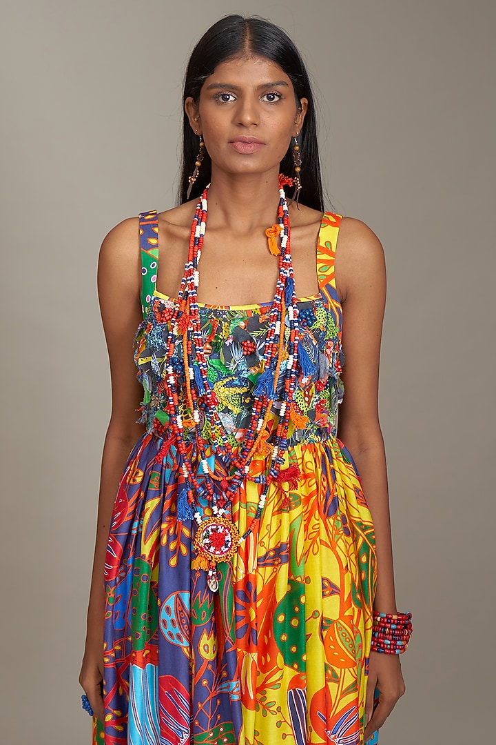 Multi-Colored Cotton Silk Printed Vacation Dress by Payal Jain at Pernia's Pop Up Shop