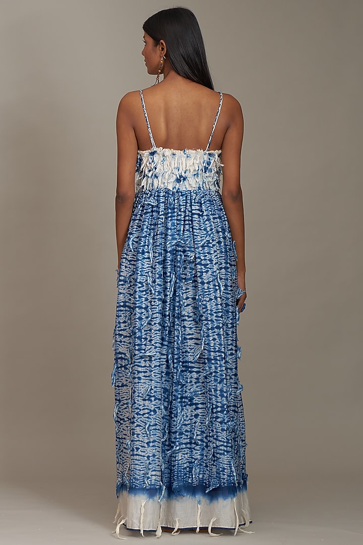 Blue Cotton Silk Shibori Corset Vacation Dress by Payal Jain at Pernia's Pop Up Shop