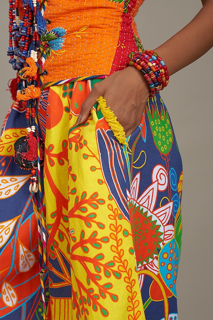 Multi-Colored Linen Printed Jumpsuit by Payal Jain at Pernia's Pop Up Shop