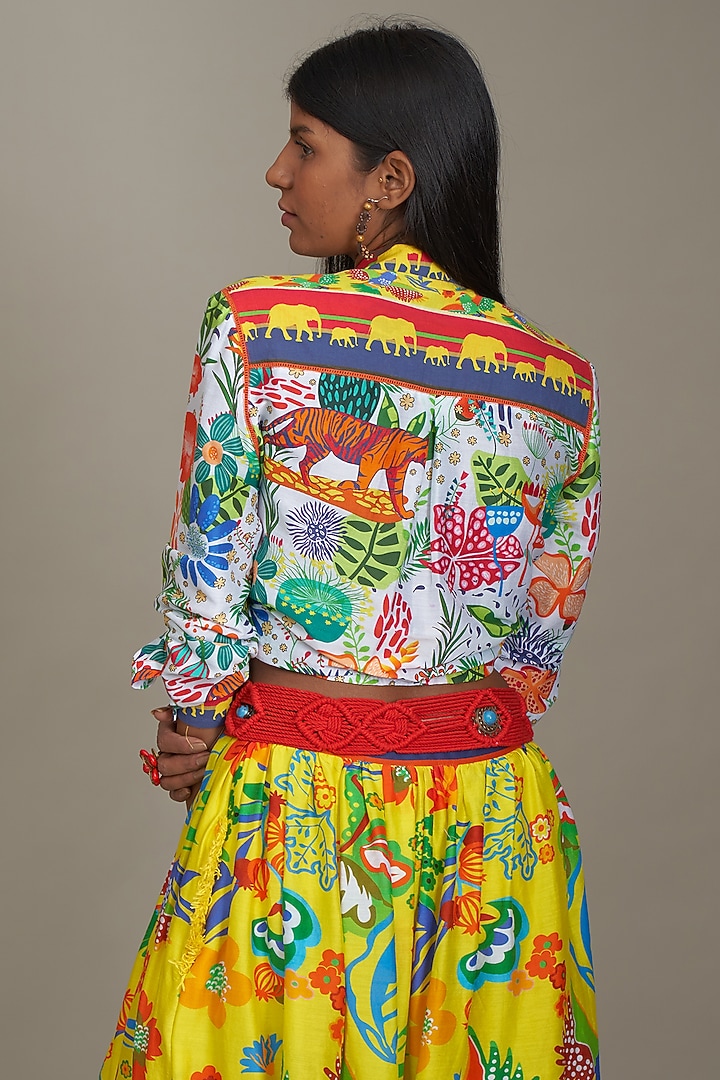 Off-White Cotton Silk Printed Shirt by Payal Jain at Pernia's Pop Up Shop