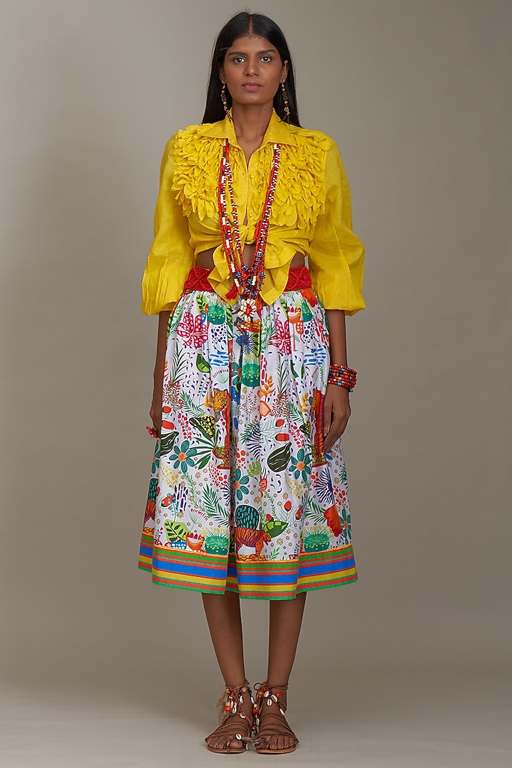 Yellow Cotton Shirt by Payal Jain at Pernia's Pop Up Shop
