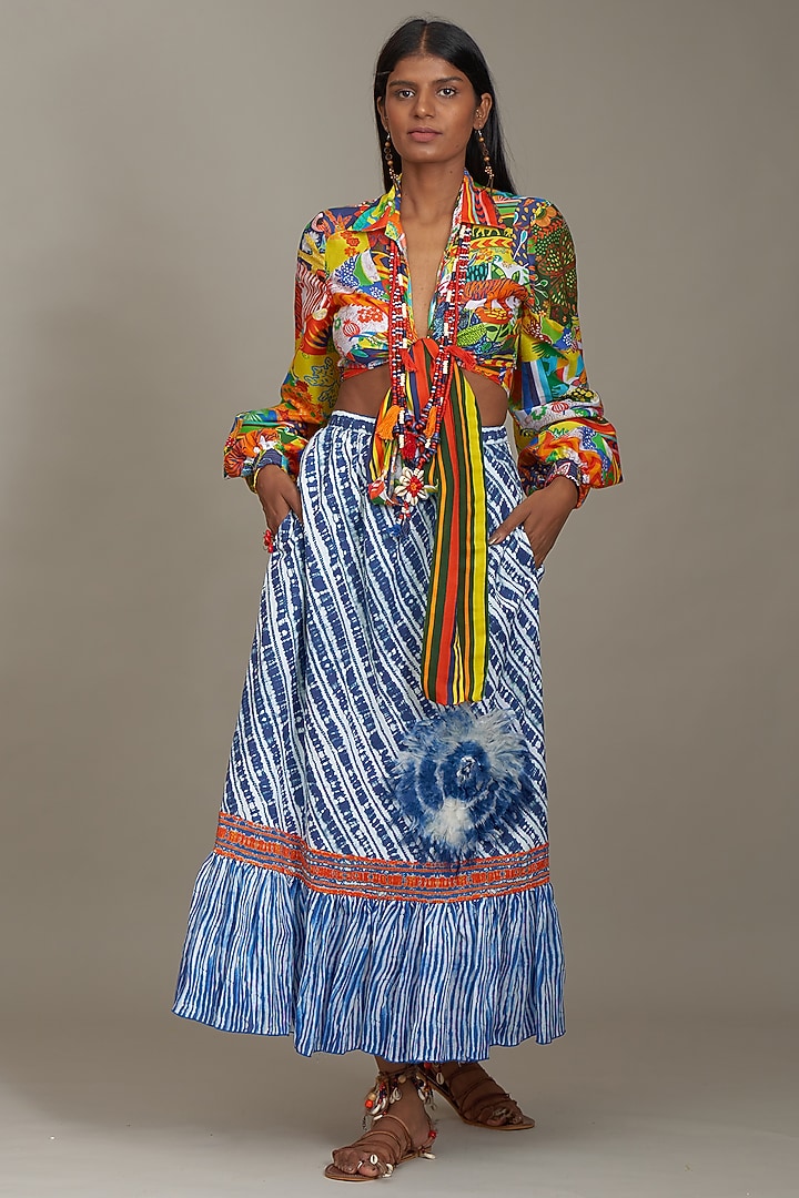 Multi-Colored Cotton Silk Printed Blouse by Payal Jain at Pernia's Pop Up Shop