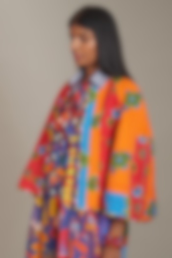 Multi-Colored Cotton Printed Cape by Payal Jain at Pernia's Pop Up Shop