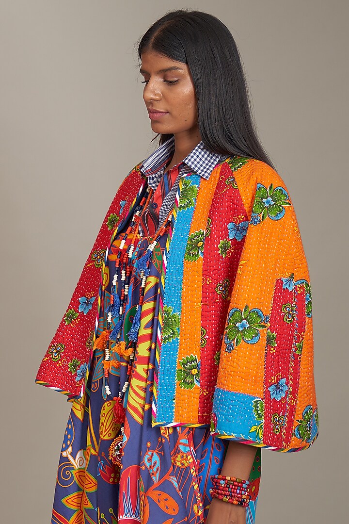 Multi-Colored Cotton Printed Cape by Payal Jain at Pernia's Pop Up Shop