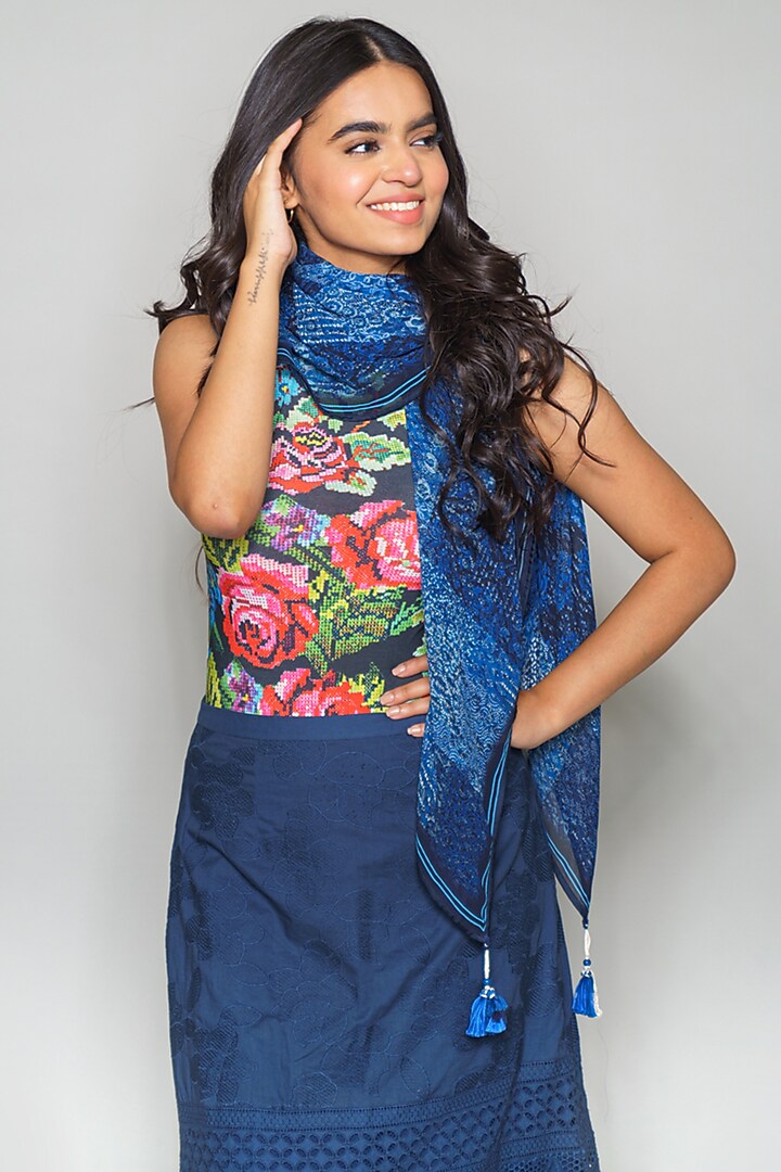 Blue A-Line Skirt by Payal Jain at Pernia's Pop Up Shop