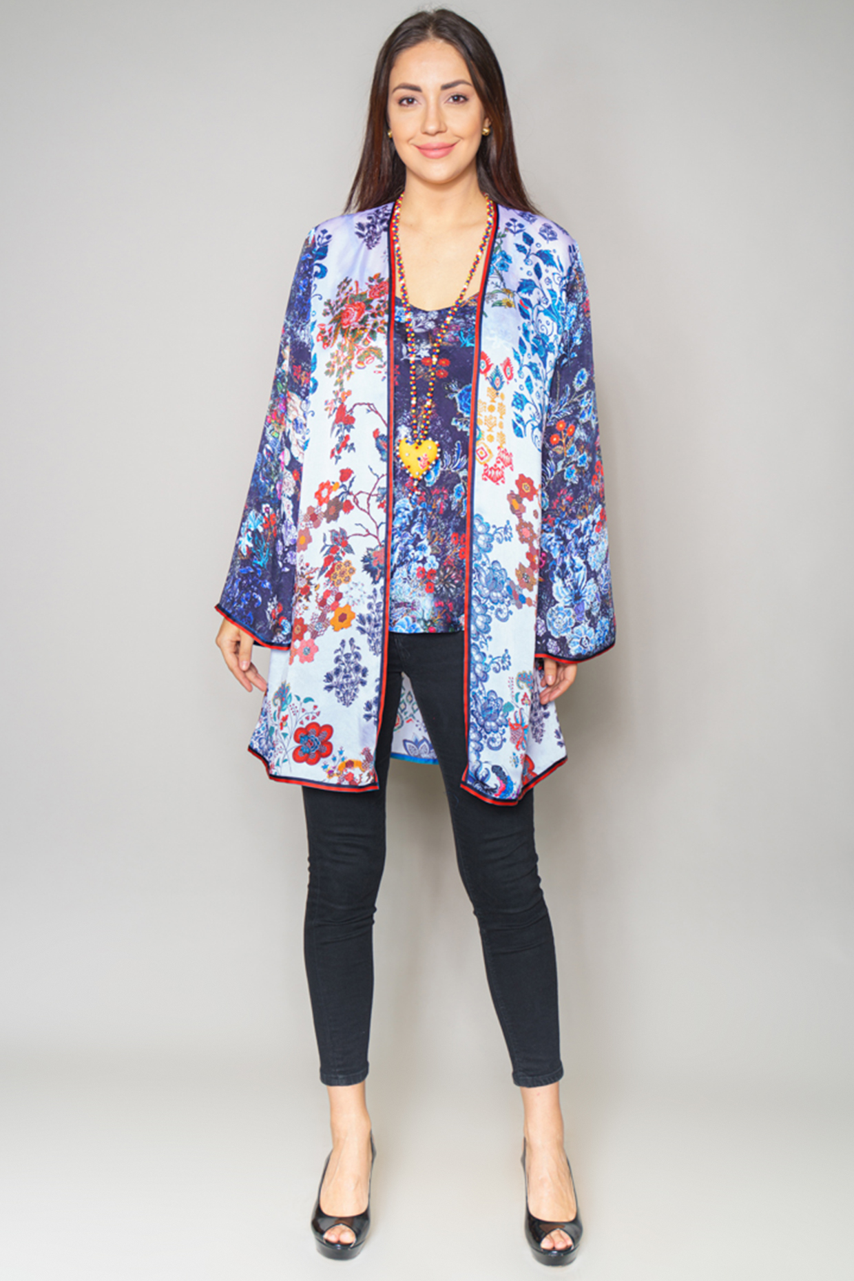 Multi Colored Satin Cape by Payal Jain at Pernia's Pop Up Shop