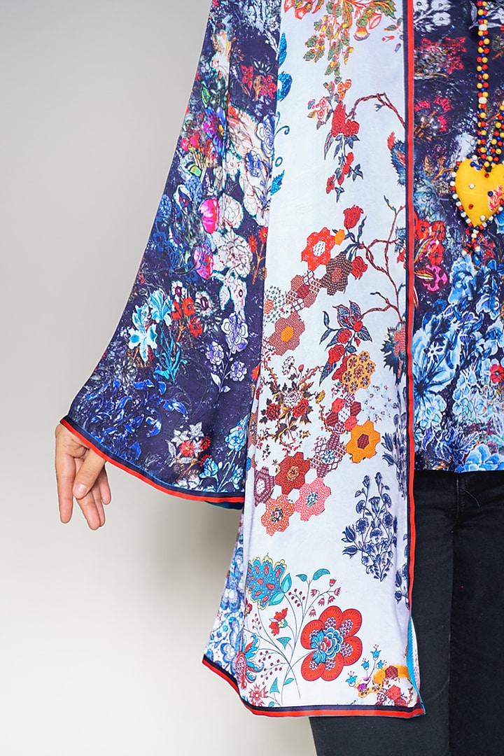 Multi Colored Satin Cape by Payal Jain at Pernia's Pop Up Shop