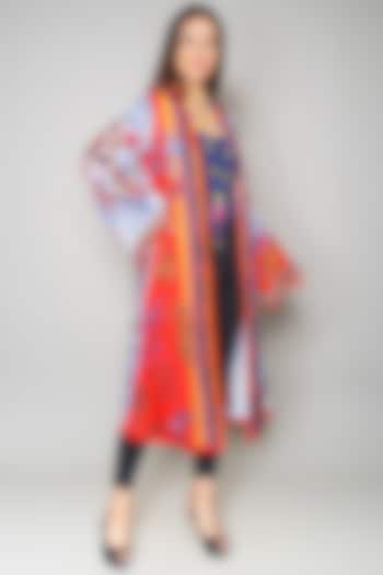 Multi Colored Satin Cape by Payal Jain at Pernia's Pop Up Shop
