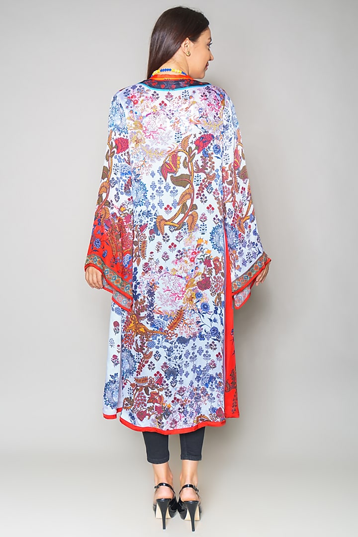 Multi Colored Satin Cape by Payal Jain at Pernia's Pop Up Shop